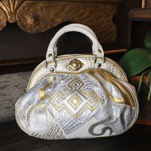 Vintage NAS 80's geometric patchwork leather Handbags